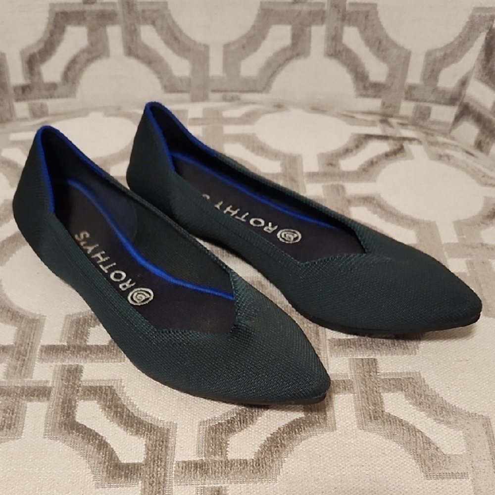 Rothy's Dark Green and Blue Flats
